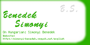 benedek simonyi business card